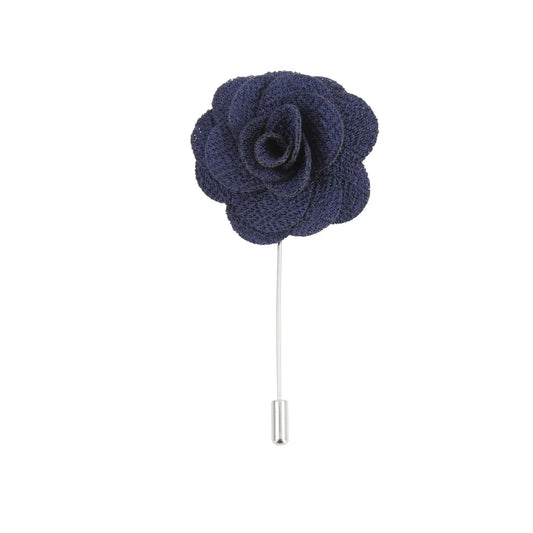 Buy Dalaco Navy Blue Flower Lapel Pin | Lapel Accessoriess at Woven Durham