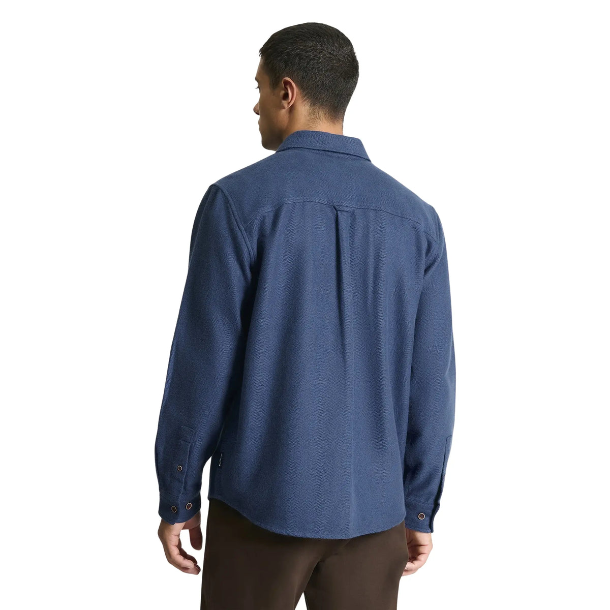 Buy Ben Sherman Navy Long Sleeve Brushed Herringbone Overshirt | Overshirtss at Woven Durham