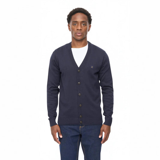 Buy Gabicci Vintage Navy Macklin Button Through Cardigan | Cardiganss at Woven Durham