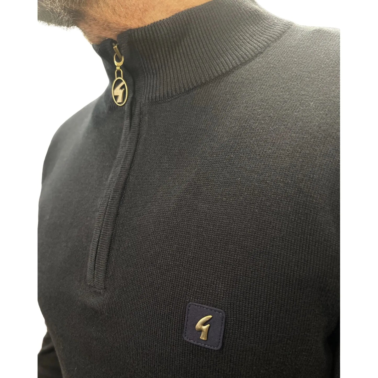 Buy Gabicci Vintage Naxton Navy Quarter-Zip Jumper | Zip-Up Jumperss at Woven Durham