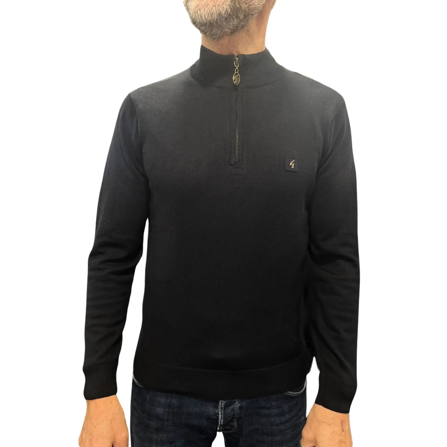 Buy Gabicci Vintage Naxton Navy Quarter-Zip Jumper | Zip-Up Jumperss at Woven Durham