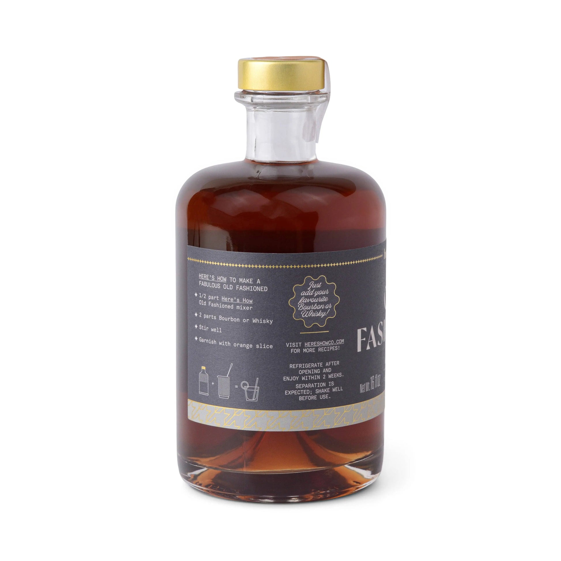 Buy Designworks Collective Old Fashioned Here's How Cocktail Mixer 500ml | s at Woven Durham