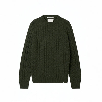 Buy Peregrine Olive Hudson Chunky Crew-Neck Jumper | Crew-Neck Jumperss at Woven Durham