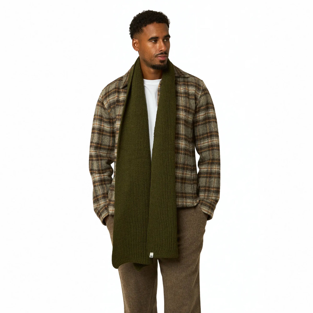Buy Peregrine Olive Porter Ribbed Scarf | Wool Hatss at Woven Durham