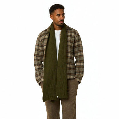 Buy Peregrine Olive Porter Ribbed Scarf | Wool Hatss at Woven Durham