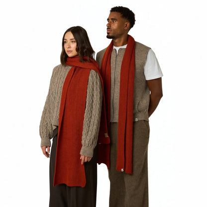 Buy Peregrine Orange Porter Ribbed Scarf | Scarvess at Woven Durham