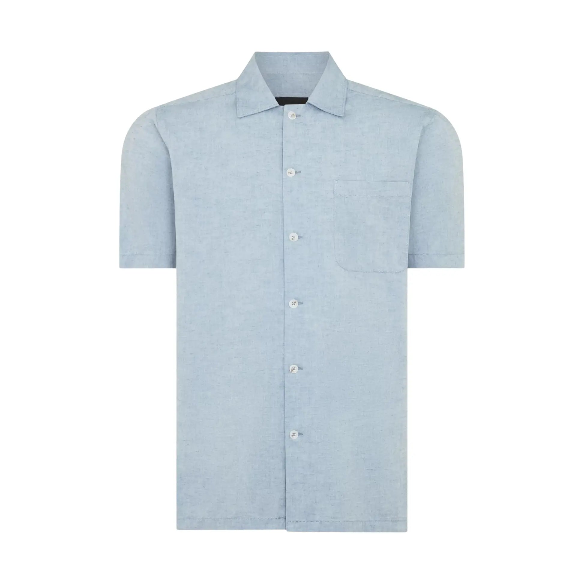 Buy Remus Uomo Paolo Denim Short Sleeve Shirt - Blue | Short-Sleeved Shirtss at Woven Durham