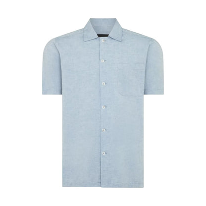 Buy Remus Uomo Paolo Denim Short Sleeve Shirt - Blue | Short-Sleeved Shirtss at Woven Durham