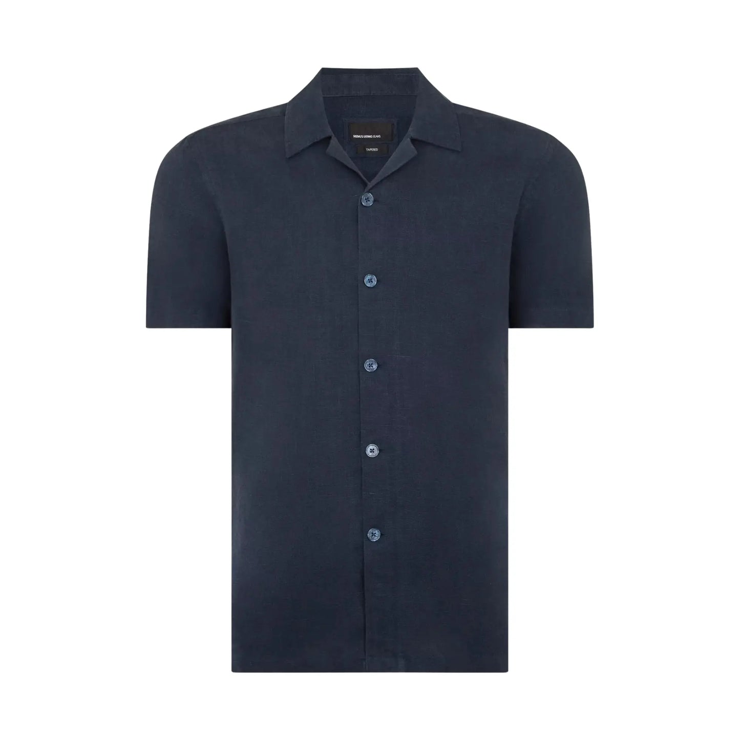 Buy Remus Uomo Paolo Linen Short Sleeve Shirt - Navy | Short-Sleeved Shirtss at Woven Durham