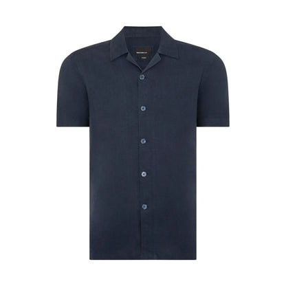 Buy Remus Uomo Paolo Linen Short Sleeve Shirt - Navy | Short-Sleeved Shirtss at Woven Durham