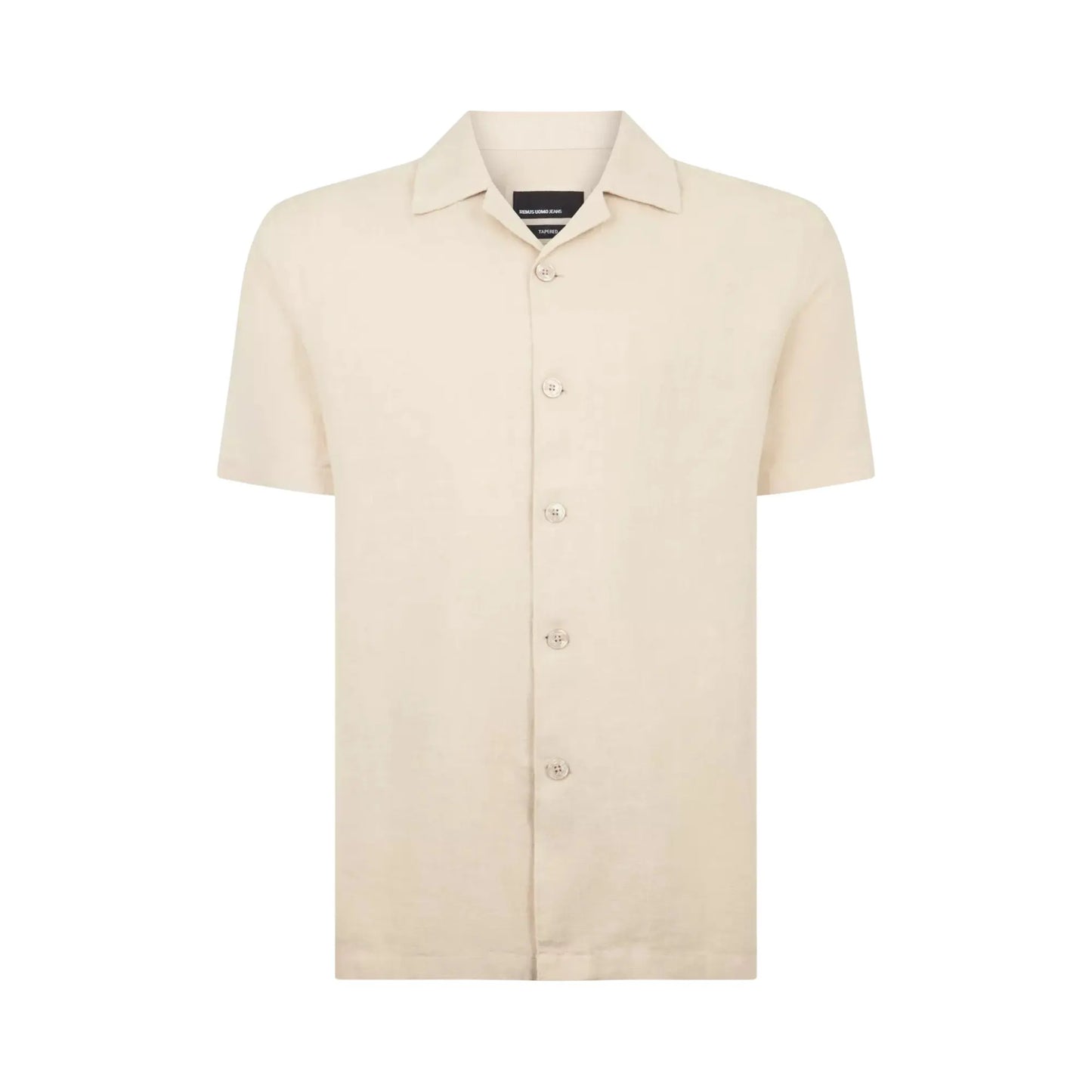 Buy Remus Uomo Paolo Linen Short Sleeve Shirt - Stone | Short-Sleeved Shirtss at Woven Durham