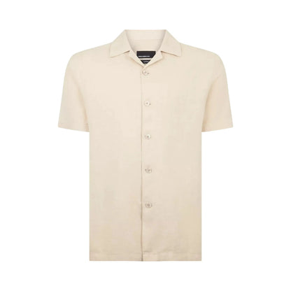 Buy Remus Uomo Paolo Linen Short Sleeve Shirt - Stone | Short-Sleeved Shirtss at Woven Durham