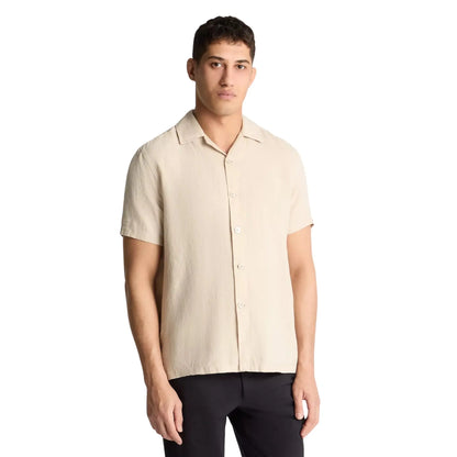 Buy Remus Uomo Paolo Linen Short Sleeve Shirt - Stone | Short-Sleeved Shirtss at Woven Durham