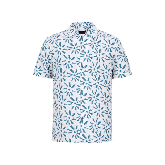 Buy Remus Uomo Paolo Print Short Sleeve Shirt - Blue/White | Short-Sleeved Shirtss at Woven Durham