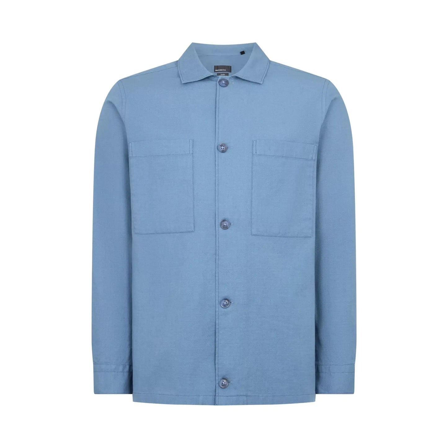 Buy Remus Uomo Patch Pocket Cotton Shirt - Blue | Overshirtss at Woven Durham