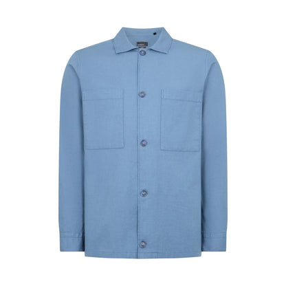 Buy Remus Uomo Patch Pocket Cotton Shirt - Blue | Overshirtss at Woven Durham