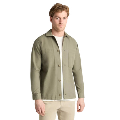 Buy Remus Uomo Patch Pocket Cotton Shirt - Green | Overshirtss at Woven Durham