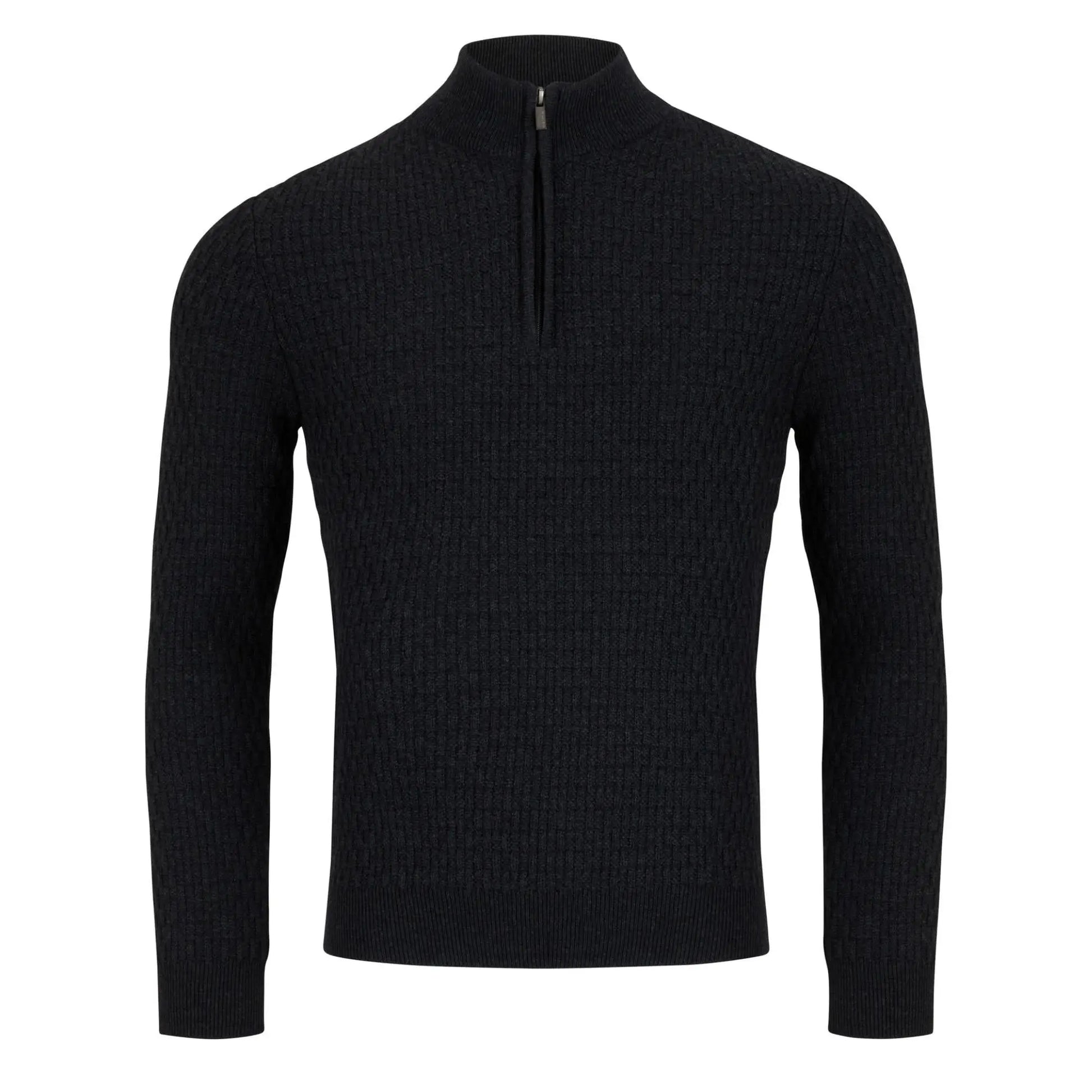 Buy Remus Uomo Quarter Zip Jumper - Charcoal | Zip-Up Jumperss at Woven Durham