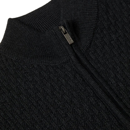 Buy Remus Uomo Quarter Zip Jumper - Charcoal | Zip-Up Jumperss at Woven Durham