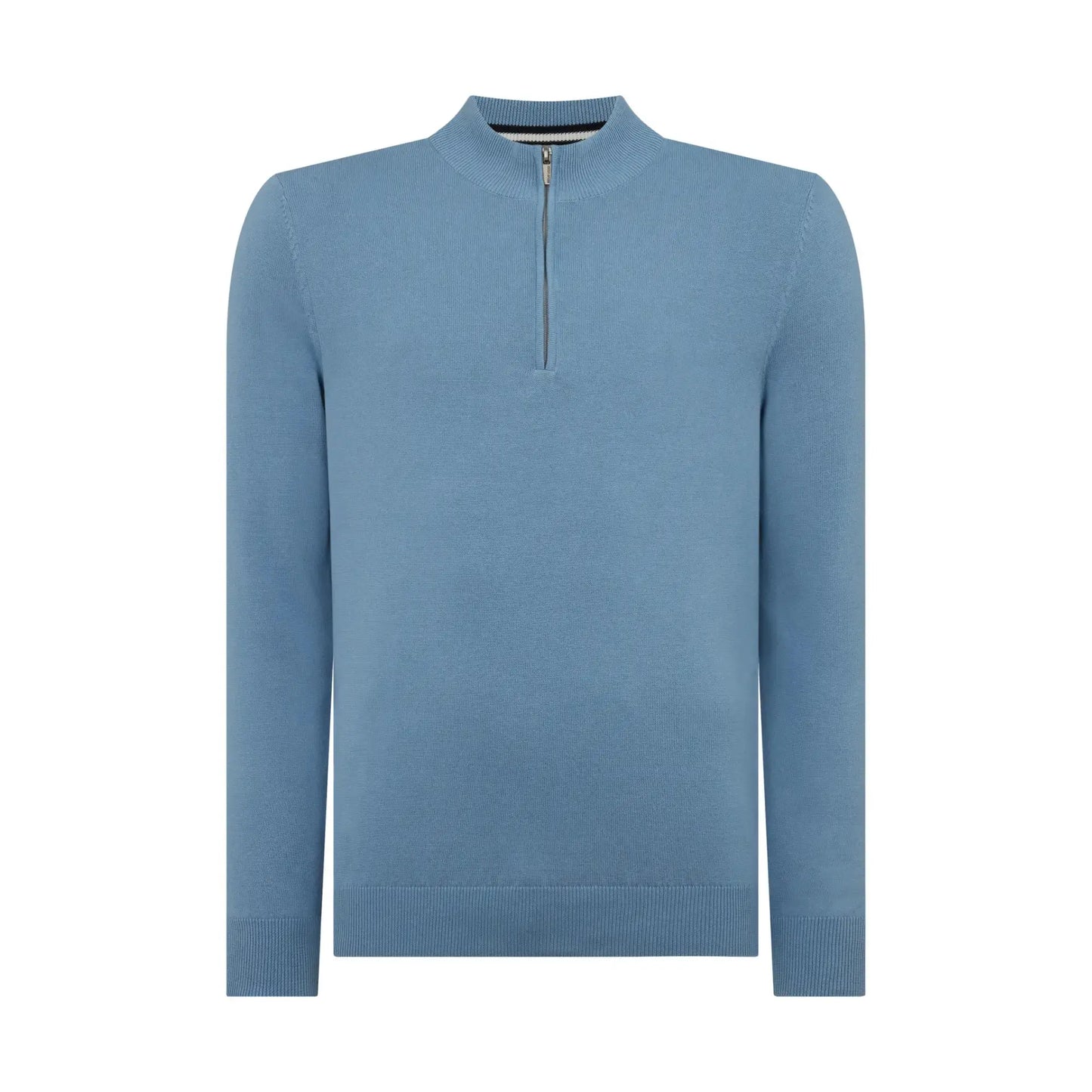 Buy Remus Uomo Three-Quarter Zip Jumper - Sky Blue | Crew-Neck Jumperss at Woven Durham