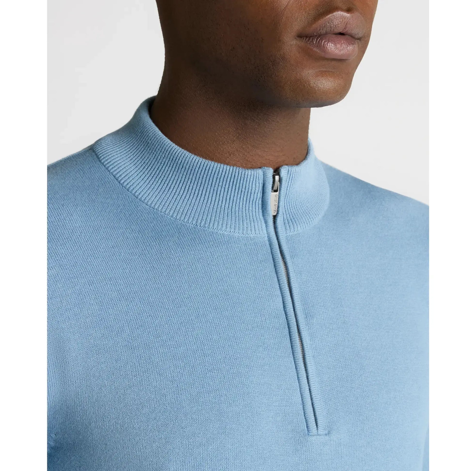 Buy Remus Uomo Three-Quarter Zip Jumper - Sky Blue | Crew-Neck Jumperss at Woven Durham