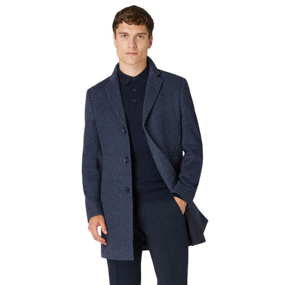 Buy Remus Uomo Quinn Twill Overcoat - Navy | Coatss at Woven Durham