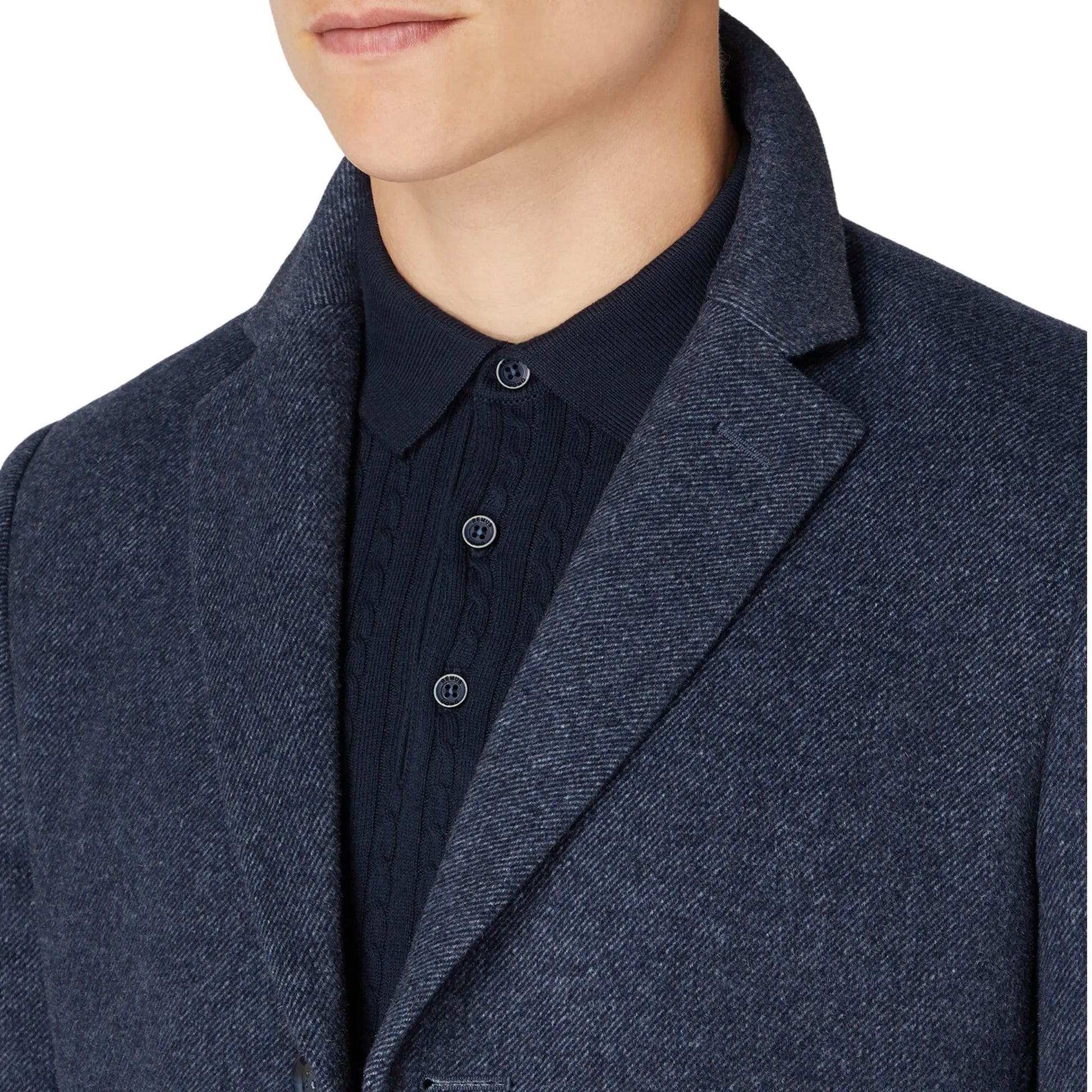 Buy Remus Uomo Quinn Twill Overcoat - Navy | Coatss at Woven Durham