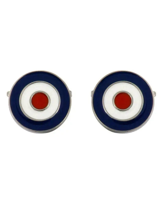 Dalaco RAF Roundel Cufflinks - Blue / White / Red From Woven Durham