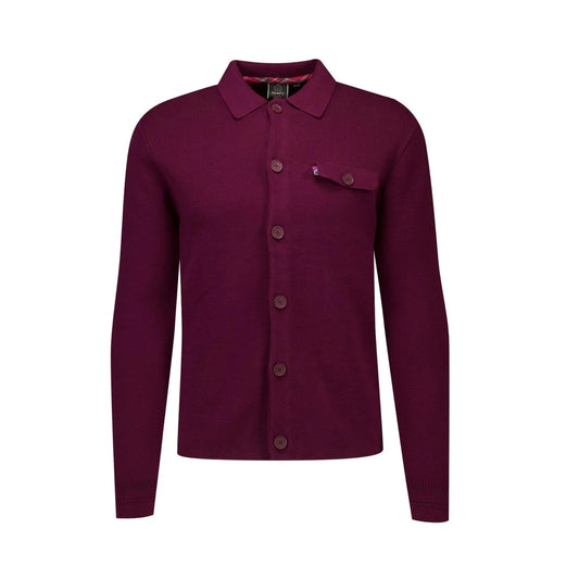Buy Merc London Rathbone Knitted Overshirt - Burgundy | Overshirtss at Woven Durham