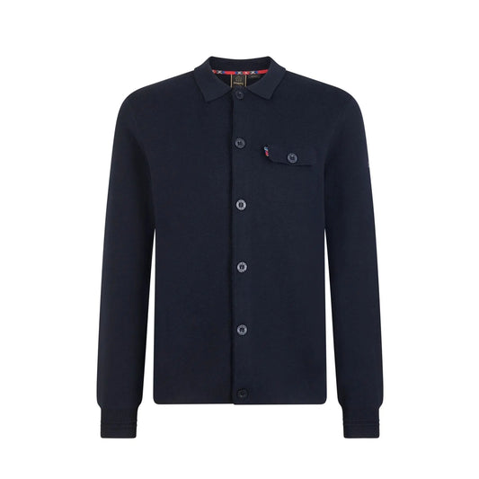 Buy Merc London Rathbone Knitted Overshirt - Dark Navy | Cardiganss at Woven Durham