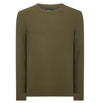 Buy Remus Uomo Ribbed Crew-Neck Jumper - Green | Crew-Neck Jumperss at Woven Durham
