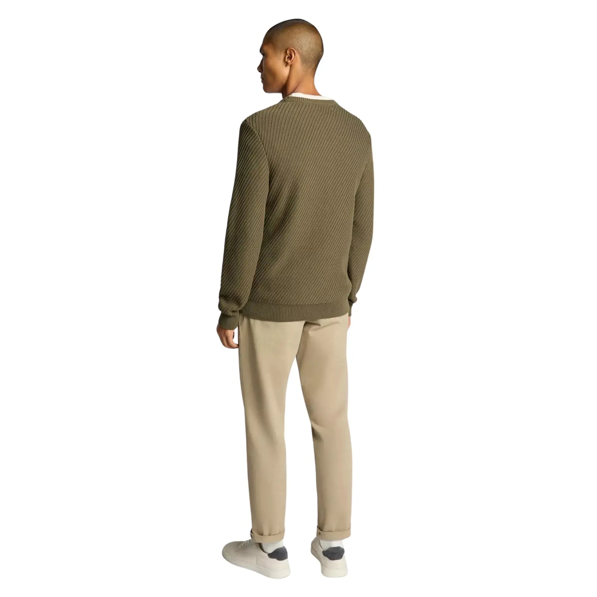 Buy Remus Uomo Ribbed Crew-Neck Jumper - Green | Crew-Neck Jumperss at Woven Durham