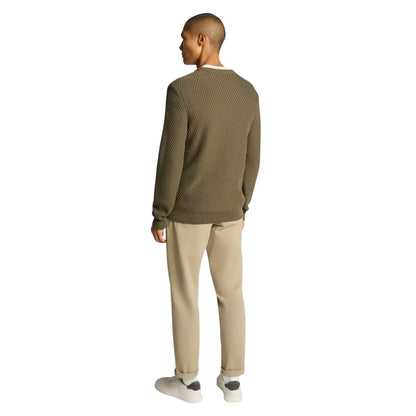 Buy Remus Uomo Ribbed Crew-Neck Jumper - Green | Crew-Neck Jumperss at Woven Durham