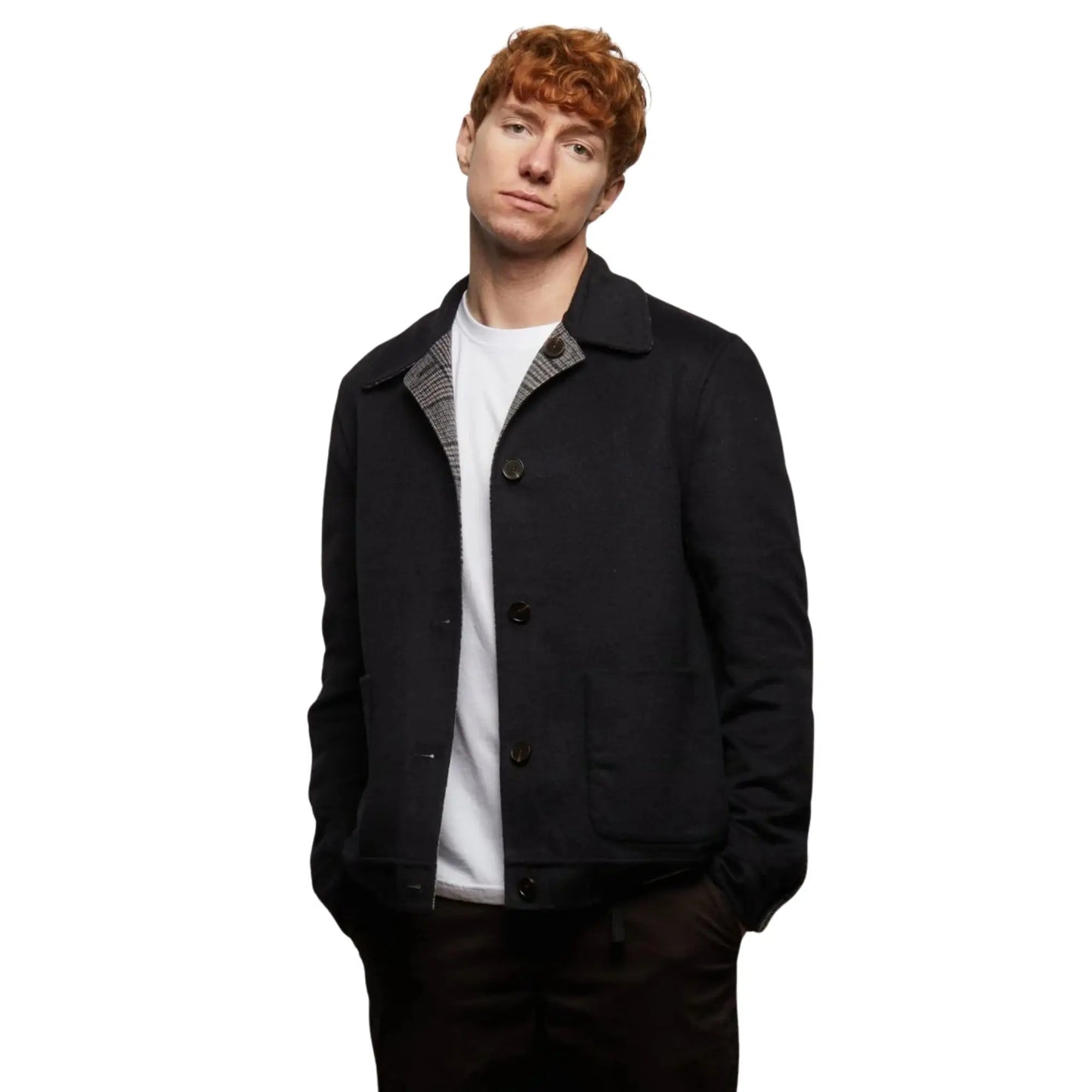 Buy Guards London Scott Reversible Wool Blend Jacket - Black/Black Check | Blazerss at Woven Durham