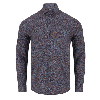 Buy Remus Uomo Seville Leaf Print Shirt - Navy | Long-Sleeved Shirtss at Woven Durham