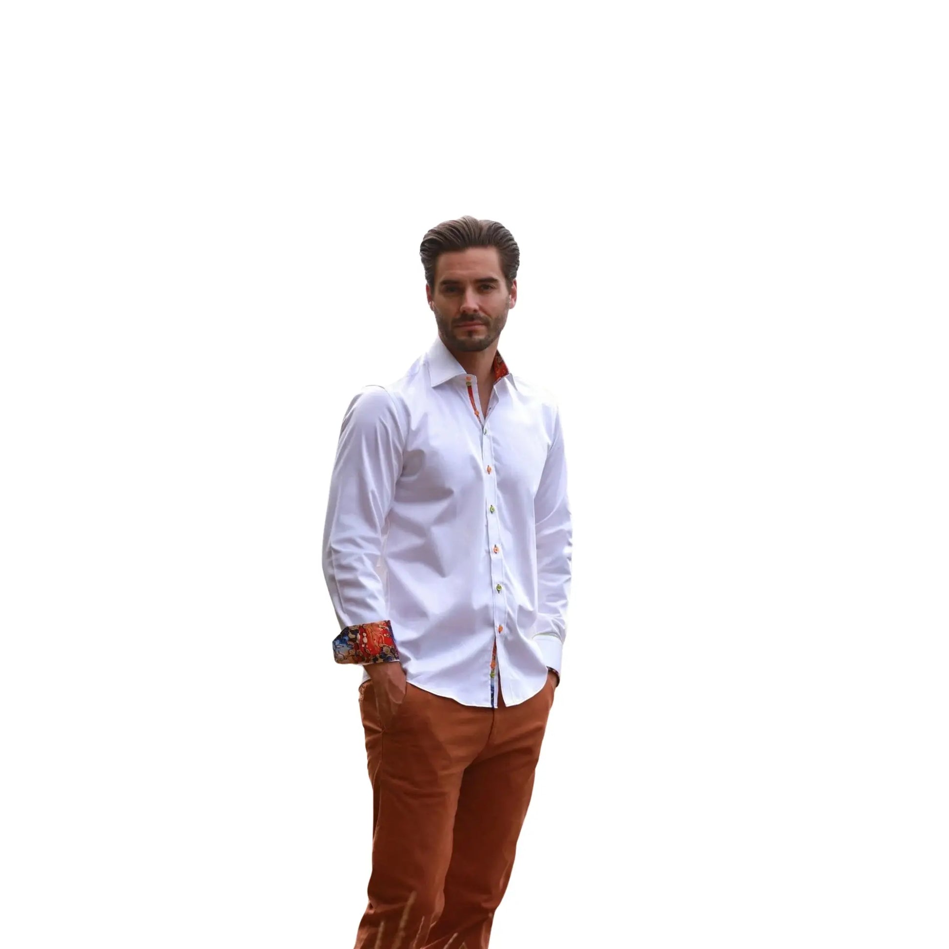 Buy Claudio Lugli Signature Long Sleeve Shirt - White | Long-Sleeved Shirtss at Woven Durham