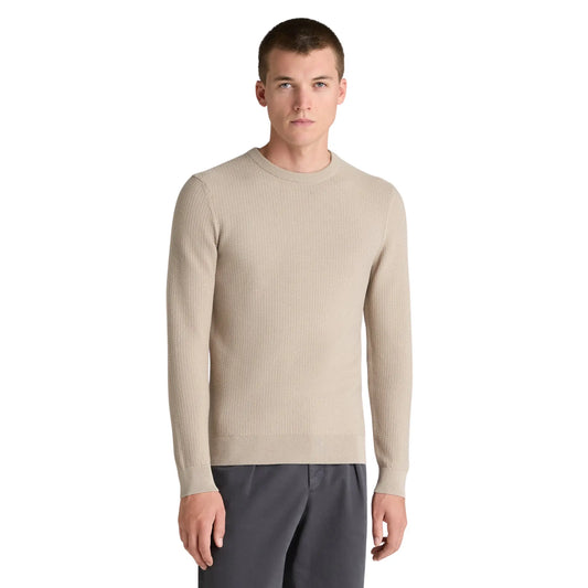 Buy Remus Uomo Stone Textured Long Sleeve Jumper | Crew-Neck Jumperss at Woven Durham
