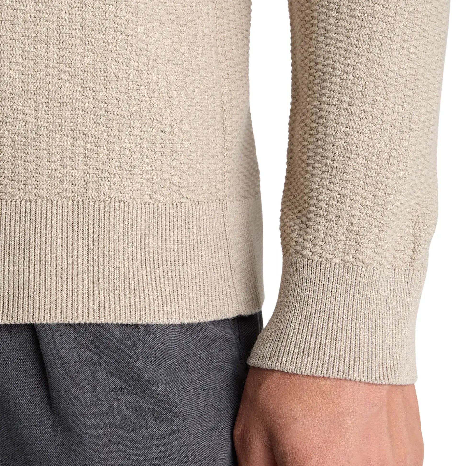 Buy Remus Uomo Stone Textured Long Sleeve Jumper | Crew-Neck Jumperss at Woven Durham