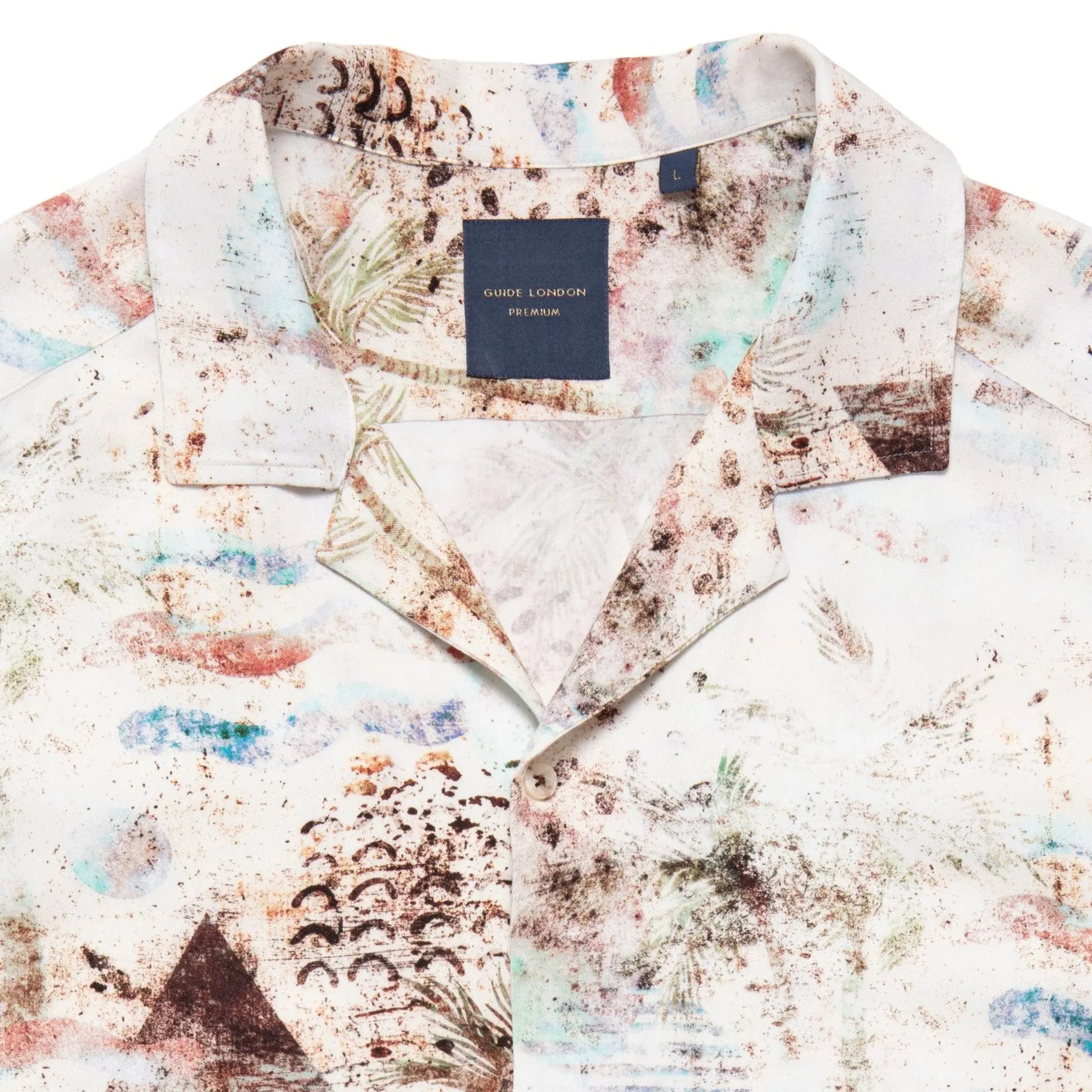 Buy Guide London Summer Breeze Short Sleeve Shirt - Beige | Short-Sleeved Shirtss at Woven Durham