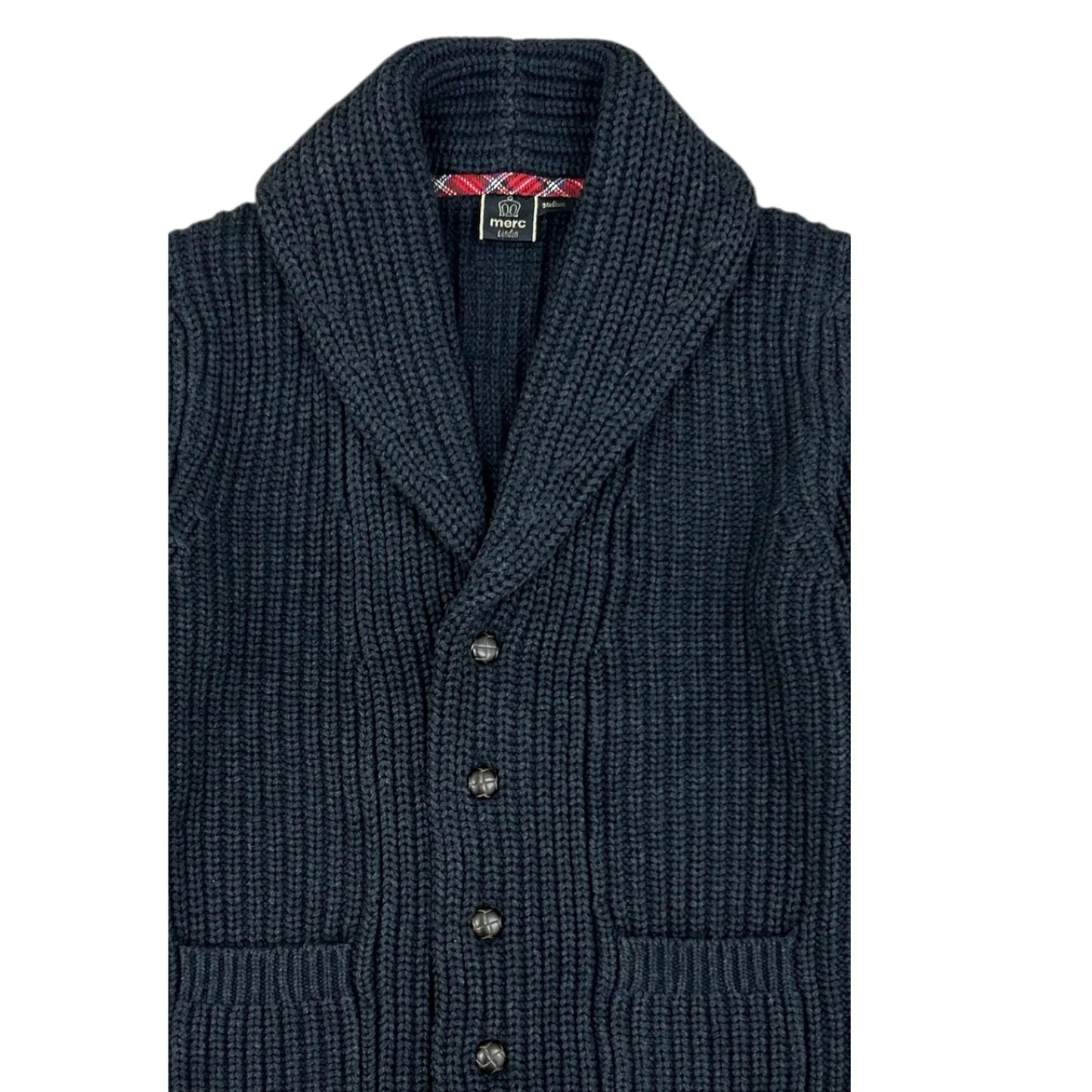 Buy Merc London Tampere Shawl Collar Cardigan - Charcoal | Cardiganss at Woven Durham