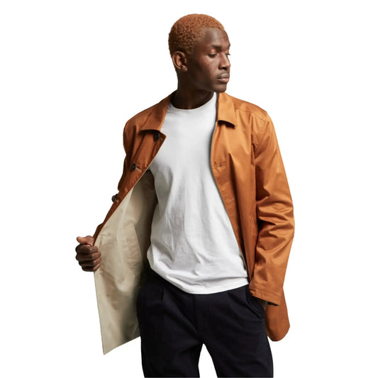 Montague Reversible Mac Jacket - Stone / Tan