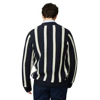 Buy Ben Sherman Textured Navy Stripe Cardigan | Cardiganss at Woven Durham