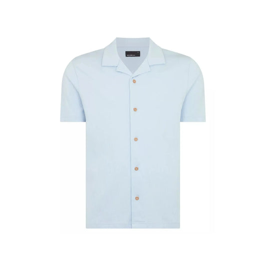 Buy Remus Uomo Textured Short Sleeve Shirt - Sky Blue | Short-Sleeved Shirtss at Woven Durham