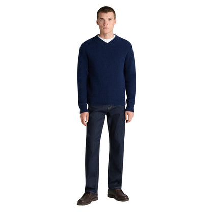Buy Remus Uomo V-Neck Blue Sweater | Crew-Neck Jumperss at Woven Durham