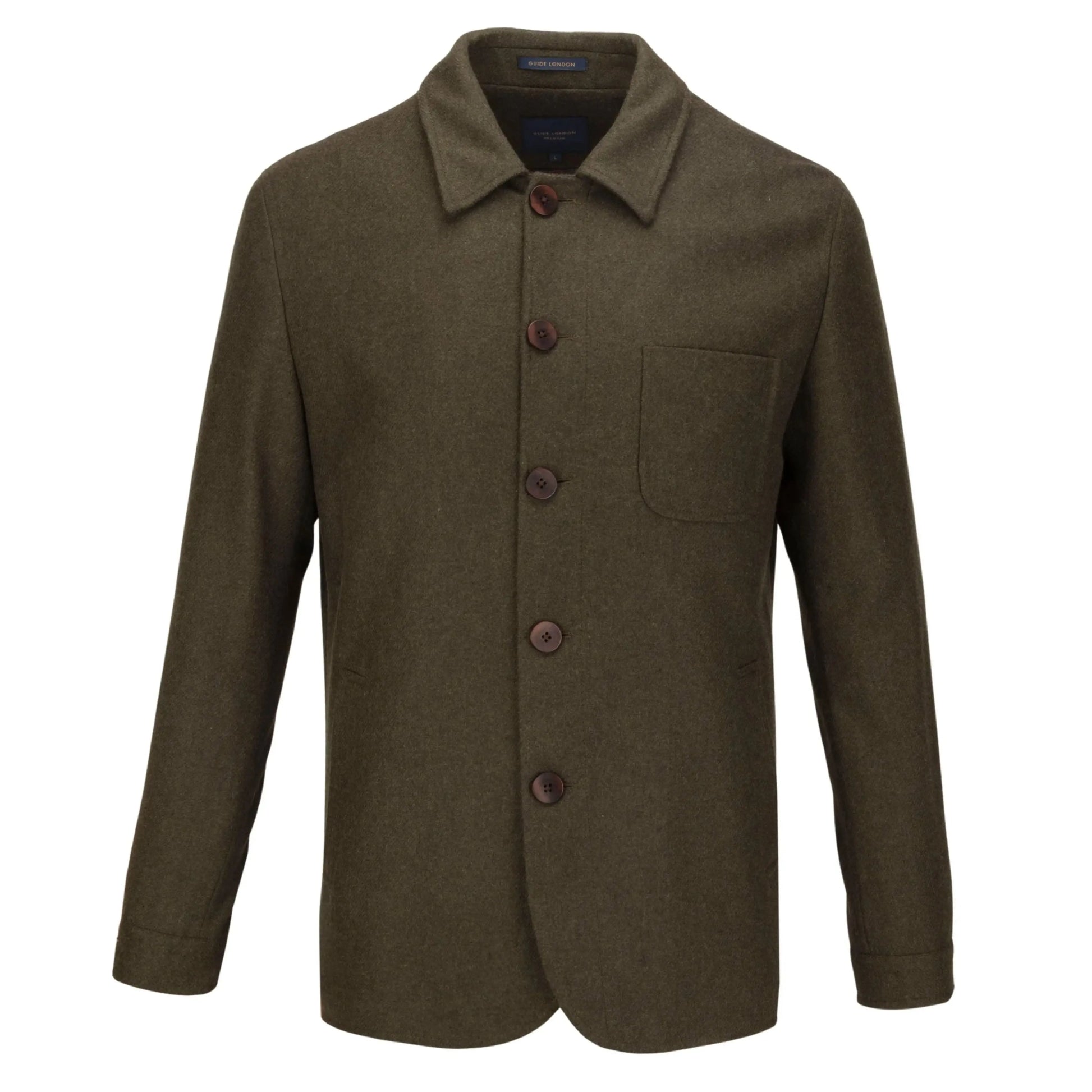 Buy Guide London Wool Overshirt Jacket - Olive Green | Overshirtss at Woven Durham