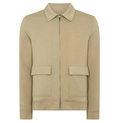 Buy Remus Uomo Zip-Thru Sweater - Beige | Crew-Neck Jumperss at Woven Durham