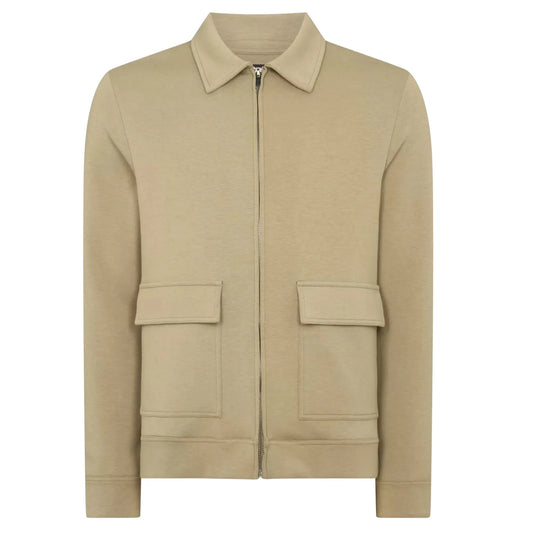 Buy Remus Uomo Zip-Thru Sweater - Beige | Crew-Neck Jumperss at Woven Durham