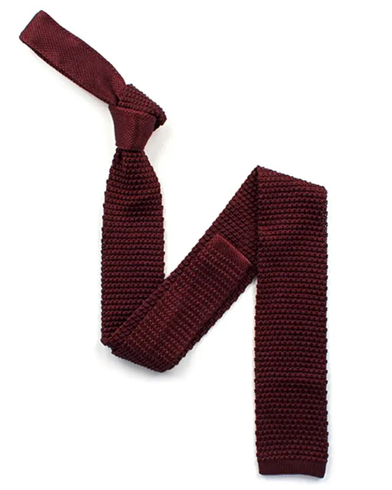 Buy Knightsbridge Neckwear Burgundy Knitted Silk Tie | Knitted Tiess at Woven Durham