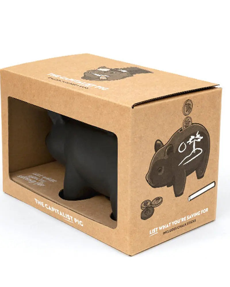 Chalkboard Piggy Bank - Black Luckies Of London