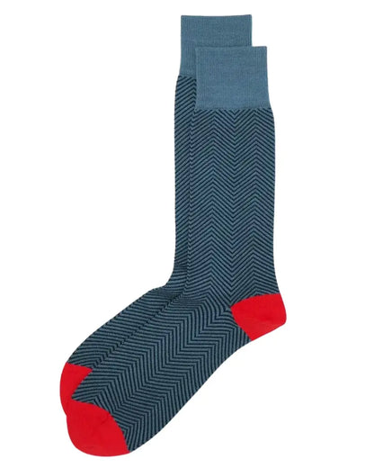 Buy Peper Harow Chevron Design Cotton Socks - Blue | Sockss at Woven Durham